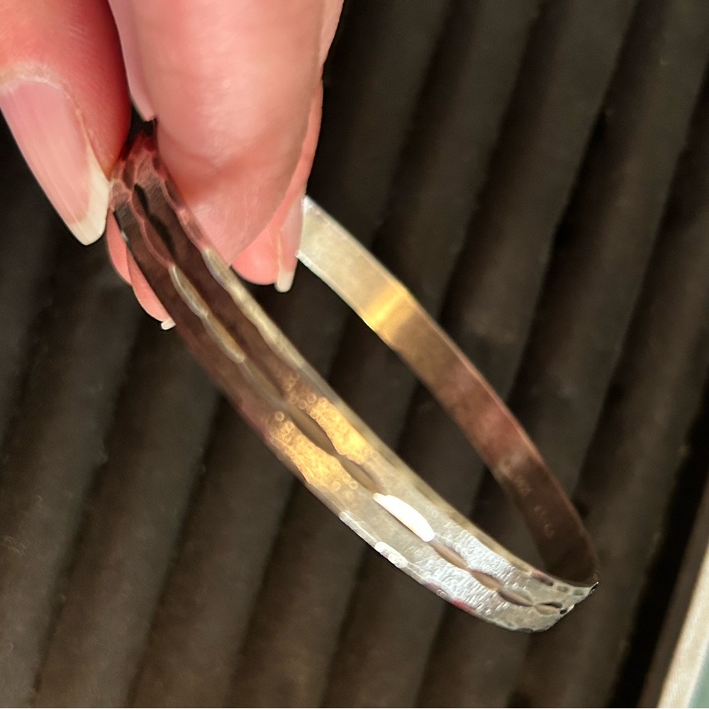 Sterling Silver Hammered Bangle Bracelet from Taxco Mexico